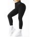 SUUKSESS Women Ribbed Seamless High Waisted Yoga Pants - Medium Black | Gym Leggings - Buy Online on GoSupps.com