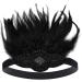 FGSS 1920s Flapper Headpiece Headband - Roaring 20s Feather Great Gatsby Hair Accessories, Black - Buy Online on GoSupps.com