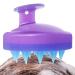 Hair shampoo brush scalp massager shampoo brush manual scalp massage brush for wet and dry soft silicone bristles maintain the scalp promote hair growth (purple)