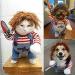 Chucky Dog Costume with Wig & Knife - Funny Halloween Cosplay for Dogs (M) - International Shipping - Buy Online on GoSupps.com