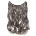 Buy Hair Part Extensions - Wavy 50cm Invisible Wire Dark Brown & Silver Gray Hair Extensions - 90g for Effortless Style - Buy Online on GoSupps.com