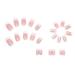 24 Pcs Gradient Pink French Tip Press on Nails with Rhinestones & Flowers - Medium Square False Nails for Women - Buy Online on GoSupps.com