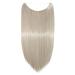 Silk-Co Hair Extensions - Smooth 50cm Blonde & Silver Gray Rubber Band Extensions with Invisible Cord Realistic Synthetic Hair for Women - Buy Online on GoSupps.com