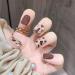 24Pcs/Set Press On Nails Leopard Bow Design Patch False Nails Acrylic Fake Nails Full Cover Nails Tips Artificial Finger Manicure Press on nails for Women and Girls