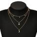 DoubleNine Star Moon Pendant Necklace - Dainty Gold Crystal Choker for Bridesmaids & Women | Chic Layering Jewelry Accessories - Buy Online on GoSupps.com