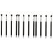 Baluue 12 Pcs Eye Make-up Brush Kit Eye Shadow Brushes Lip Scrubber Brush Makeup Brush Lip Scruber Black