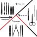 Mifine 16 in 1 Stainless Steel Manicure Pedicure Set with Leather Case - Professional Nail Clippers and Grooming Kit in Red - Buy Online on GoSupps.com