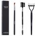 Eyebrow and Eyelash Makeup Tools by Impora London - Shape Groom Define - Angled Liner Brush Spoolie for Lash and Brows