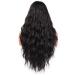 Woman With Long Wavy Black Wig Brown And Red Wavy Synthetic Wig Natural Middle Heat Resistant Hair 26inches 1B