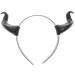 Lurrose Black Devil Horn Headband Demon Horns Headband Black Horn Headpiece Black Horns Accessory Halloween Costume for Party Halloween Cosplay