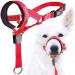 Zerodis Dog Head Halter with Safety Strap Stops Heavy Pulling On The Leash Padded Headcollar for Small Medium and Large Dog Sizes Adjustable Head Collar for Dogs (Red) L (about 6 8 Years Old) Red
