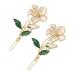Beaupretty hairpin Vintage Hair Bobby snap barrettes Fashion Hair Accessories kids barrettes for hair infant hair clips Hair Side Clamps the flowers white alloy side clip the