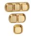 Milisten 3pcs Seasoning Dish Korean Seasoning Plate 304 Stainless Steel 20x8cm Gold