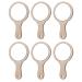 Lurrose 6Pcs Hand Mirror Hand Held Mirror Handheld Mirror Hand Mirrors with Handle Wood Vanity Cosmetic Mirror Travel Makeup Mirror for Women ( 6. 2 X 3. 5 Inch )