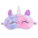 ZTL Unicorn Sleep Mask Cute Unicorn Horn Eye Mask Soft Plush Blindfold Eye Cover for Kids Girls Women Purple