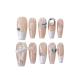 Temperament nail art French bow plaid diamond hollowed out love nail shop nail wear a wedding mandarin duck nail(XS)