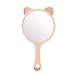 Dzrige Cat Handheld Mirror Cat Ear Makeup Mirror Cute Cat Pattern Wood Hand Held Travel Mirror Personal Cosmetic Mirror with Powder Puff