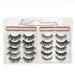 10 pairs Magnetic Eyelash and Eyeliner Pen Set Natural False Eyelash 3D Magnetic False Eyelash No Glue Required Black Reusable Female Eyelash Decoration (Eye 01) 1 Count (Pack of 15)