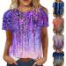 Summer Tops for Women, Womens Short Sleeve Tops Casual Floral Printed Graphic Tees Basic Tops Comfy Blouse T-Shirts A00-purple X-Large