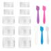 Accmor 10 Pieces Makeup Travel Containers with Lids 3/5/10/15/20 Gram Size Cosmetic Jars with 5 Pieces Mini Spatulas for Gift(White Color)
