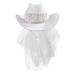 MGupzao Bridal Cowboy Hat and Veil Bachelorette Party White Cowgirl Hat Wedding Bridal Shower Decoration Bride to be Gift Country-Western Bachelorette Novelty