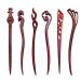 6 pieces made of wood vintage chinese hairpin wooden hair clips Chinese style hair sticks women hair sticks for women and girls (red)