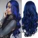 Wig Blue Long Women Wigs Curls Costumes Wave Wigs Ladies Cosplay Synthetic Wig L476-Blue