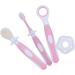 NUOBESTY Teething Toy Set for Babies - Soft Bristle Training Toothbrush & Tongue Cleaner Brush - Oral Care for Infants, Toddlers, Children - Pink - Buy Online on GoSupps.com