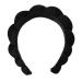 Ycfish Puffy Makeup Headband Spa Headbands for Women Sponge & Terry Towel Cloth Fabric Cute Skincare Headband for Face Washing Makeup Removal Shower Facial Mask (Black)