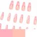 Runrayay Pink Love Press on Nails - 24-Piece Acrylic Coffin Nail Kit for Women | Complete Nail Tips for Easy Application - Buy Online on GoSupps.com