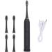 Buy IPX7 Electric Toothbrush - Waterproof Rechargeable 6 Modes 4 Heads - Best Automatic Black Toothbrush for Ultimate Oral Care - Buy Online on GoSupps.com