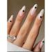 Valentine's Day False Nails Pink Heart Press on Nails Almond Stick on Nails French Short Fake Nails 24pcs for Women and Girls (Color : White Size : 24 Piece Assortment) 1 count (Pack of 1) White - Buy Online on GoSupps.com