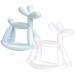 Smooch Rocking Teething Toys for Babies 0-6 Months 12 18 - Easy to Hold Silicone Baby Teether Soft Infant Teething Toys Provides Baby Teething Relief & Soothes Sore Gums (Light Blue+Clear)