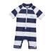 BONVERANO Baby Boy One Piece Long-Sleeved Clothing UV Protection 50+ Swimsuit with One Zip Stripes 18 Months