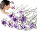 AKOAK 20 Pcs Bridal Clear Crystal Rhinestone Flower Hair Pin Clips - Purple Wedding Hair Accessories - Buy Online on GoSupps.com