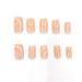Justotry 24 Pcs White Swirl Fake Nails - Long Nude Press-On Nails with Wavy Patterns - Ballerina Stick-On Nails for Women - Acrylic Coffin False Nails with Glue - Nail Art - Buy Online on GoSupps.com