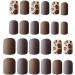 JIHUOO 24pcs Leopard Print Short False Nails - Artificial Fingernails with Glue | International Shipping Available - Buy Online on GoSupps.com