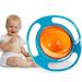 Itian children's plate baby bowl 360 rotating anti-pouring gravity feed shells baby plates outfall for children blue