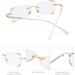 LUFF Rimless Reading Glasses for Women - Lightweight Anti Blue Light Readers Stylish Metal Frame Gold 4.0x - Buy Online on GoSupps.com