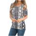 Women's Cold Shoulder Tops Sexy Casual Short Sleeve Strappy Off Shoulder Tshirt Boho Tie Dye Blouses Crewneck Pullover I-gray XX-Large