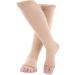 Compression Socks for Sports | Open Toe Calf Knee Support - Boost Blood Circulation Reduce Swelling Perfect for Tired Legs (Nude S-M) - Buy Online on GoSupps.com