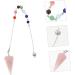 Anneome Hexagonal Cone Pendant Beads Necklace Charm Necklace Prism Crystal Taper Pendant Turquoise Window Pink 26x1.9cm - Buy Online on GoSupps.com
