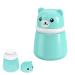 Bo te de Talc Poudre B b Portable avec Houpette R utilisable Distributeur de Talc Vide pour Voyage Bocal en Forme d'Ours de Poudre Corporelle pour Enfant et Femme (sans Poudree) (Bleu)