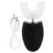 U -shaped electric sound toothbrush automatic cleaning toothbrush oral care tools (adults) - 4 corridors blue light sound cleaning (black)