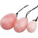 Buy Kyeygwo Rose Quartz Reiki Healing Crystal Yoni Egg Set - 3 Sizes for Pelvic Floor Strengthening & Massage - Polished Gemstone Eggs for Women - Buy Online on GoSupps.com