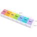 Sukuos Large Weekly Pill Organizer - 7 Day Portable Pill Box for Medications Vitamins & Supplements | Easy Push Button Rainbow Design - Buy Online on GoSupps.com