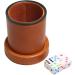 PU Leather Dice Cup with Lid and 6 Six-Sided Dice Set - Brown - Buy Online on GoSupps.com