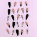 Justotry 24-Piece Cow Print Stiletto Press-On Nails | Black French Artificial Nails & Matte Almond Art | Trendy Fingernails for Women - Buy Online on GoSupps.com