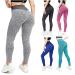 High Waist Leggings for Women Butt Lift Anti Cellulite Workout Yoga Pants Grey X-Large