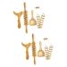 Healvian 8 STK Massage tool set scrapes made of wood fasciae massage tool roller massager made of wood body scratch board wood scratching board massage scooter whole body wooden massage cups
